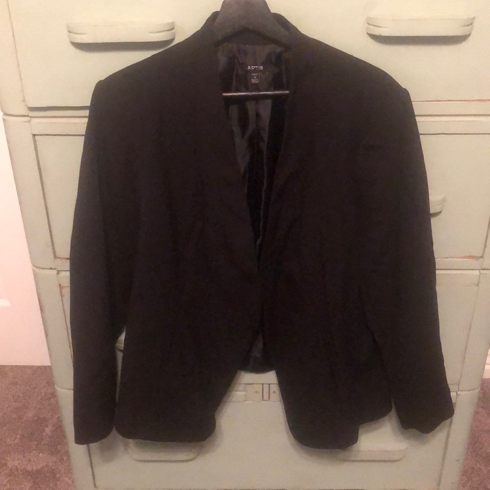 Apt. 9 black no lapel open front blazer size 1X